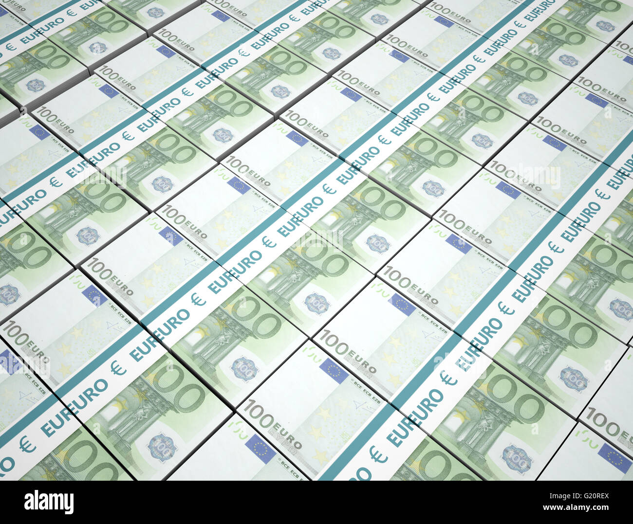 100 euro denaro sfondo fasci Foto Stock