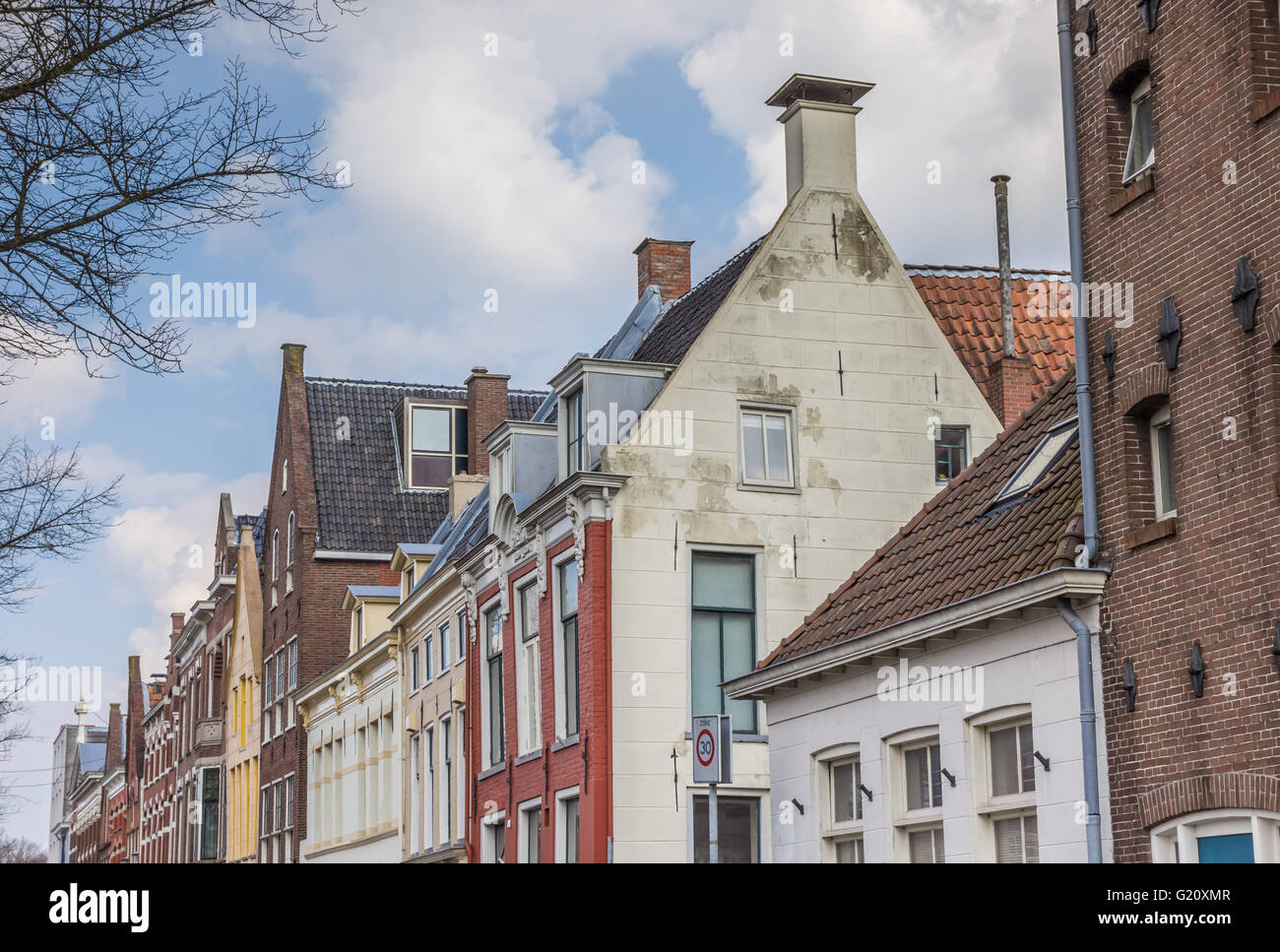 Le vecchie case del centro di Groningen, Olanda Foto Stock