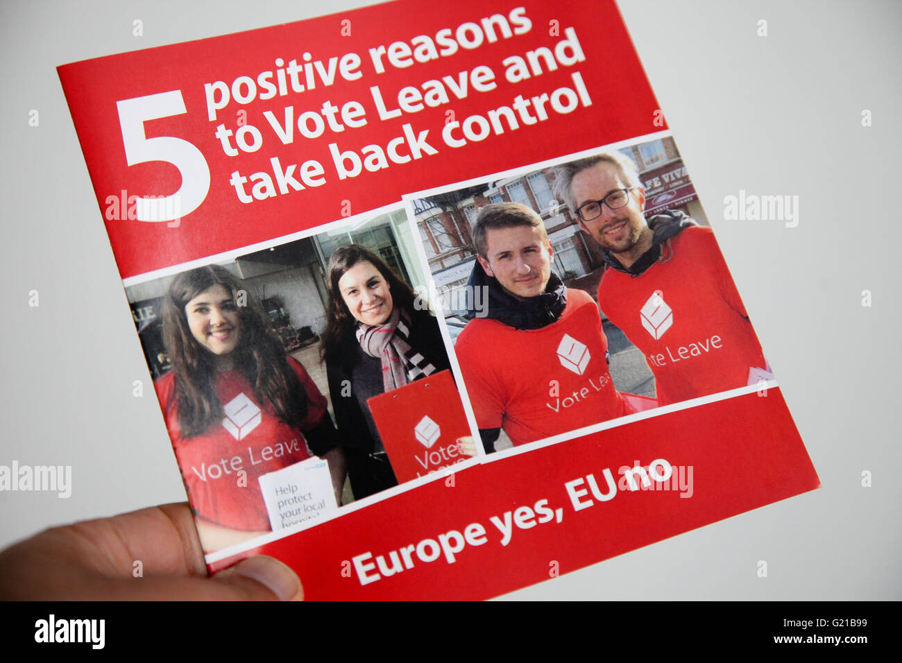 A nord di Londra, UK, 22 maggio 2016 - Campagna foglietto dalla votazione lasciare credito UE: Dinendra Haria/Alamy Live News Foto Stock