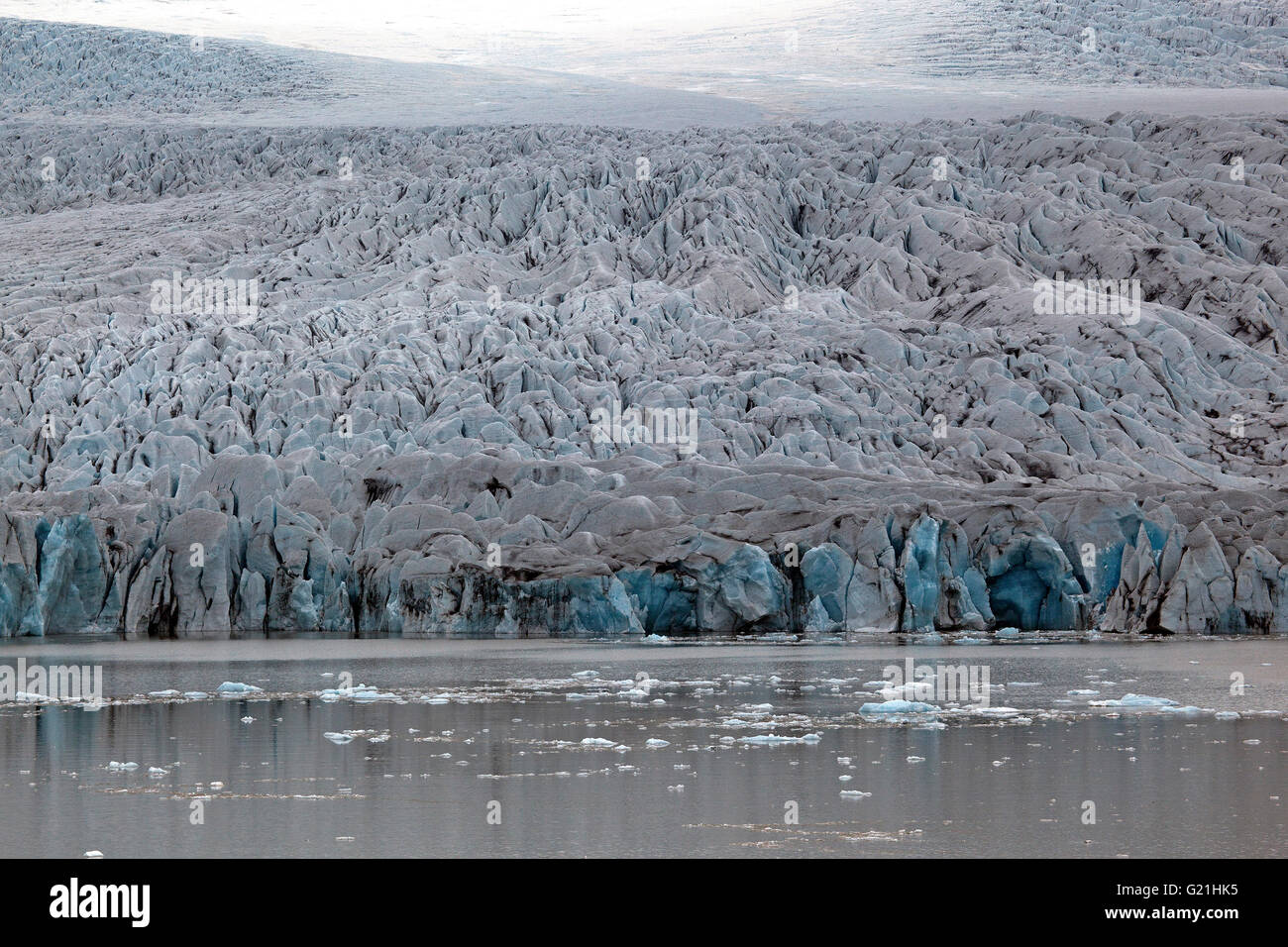 Ghiaccio, ghiacciaio, laguna glaciale del ghiacciaio Vatnajökull, Jökulsarlon, Islanda Foto Stock