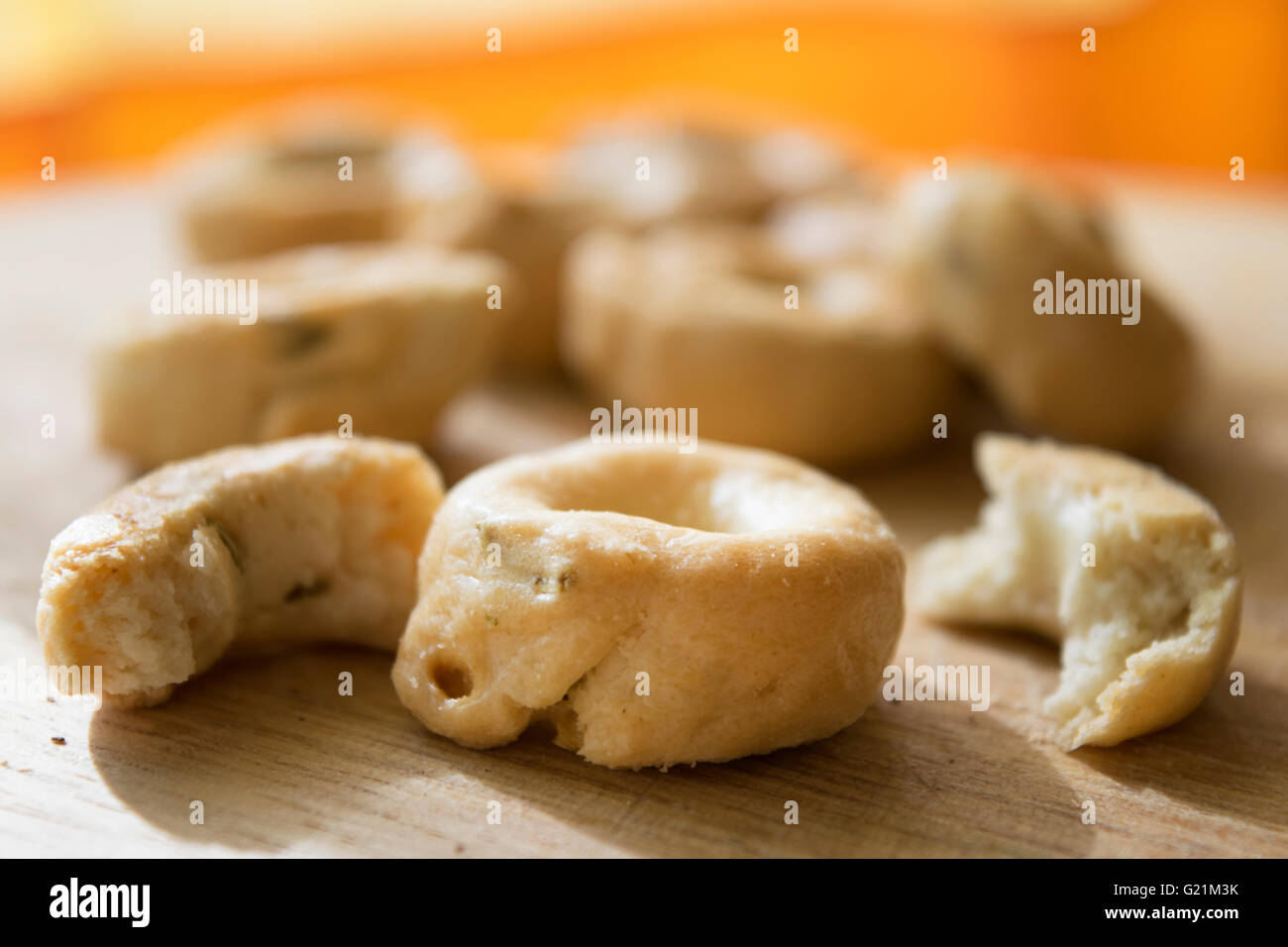 Apuleian taralli italiano toroidale snack Foto Stock