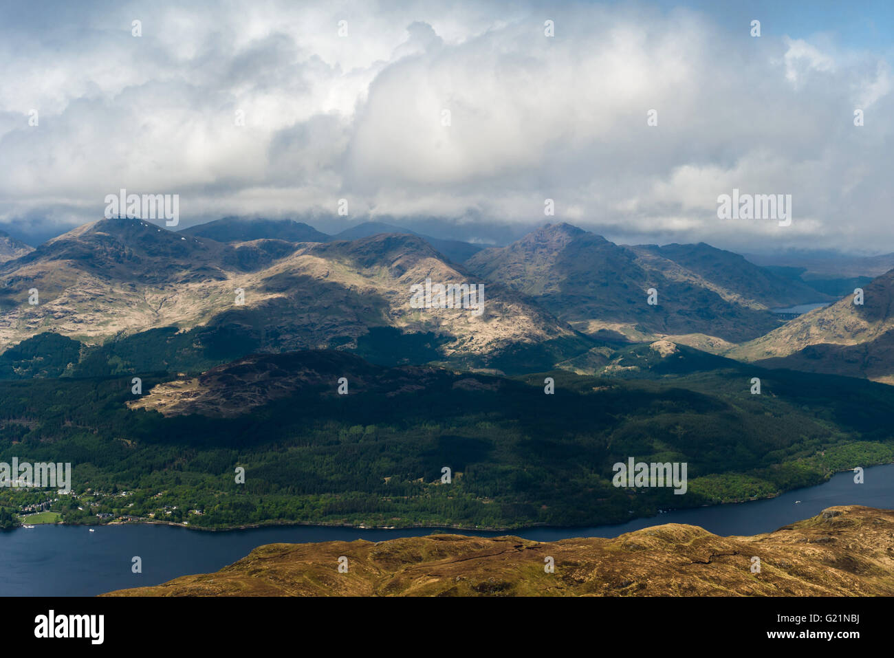 Vista dal vertice di Ben Lomond Scozia Scotland Foto Stock