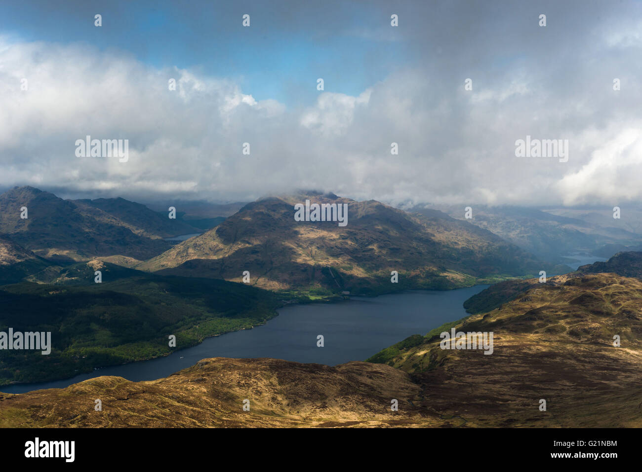 Vista dal vertice di Ben Lomond Scozia Scotland Foto Stock