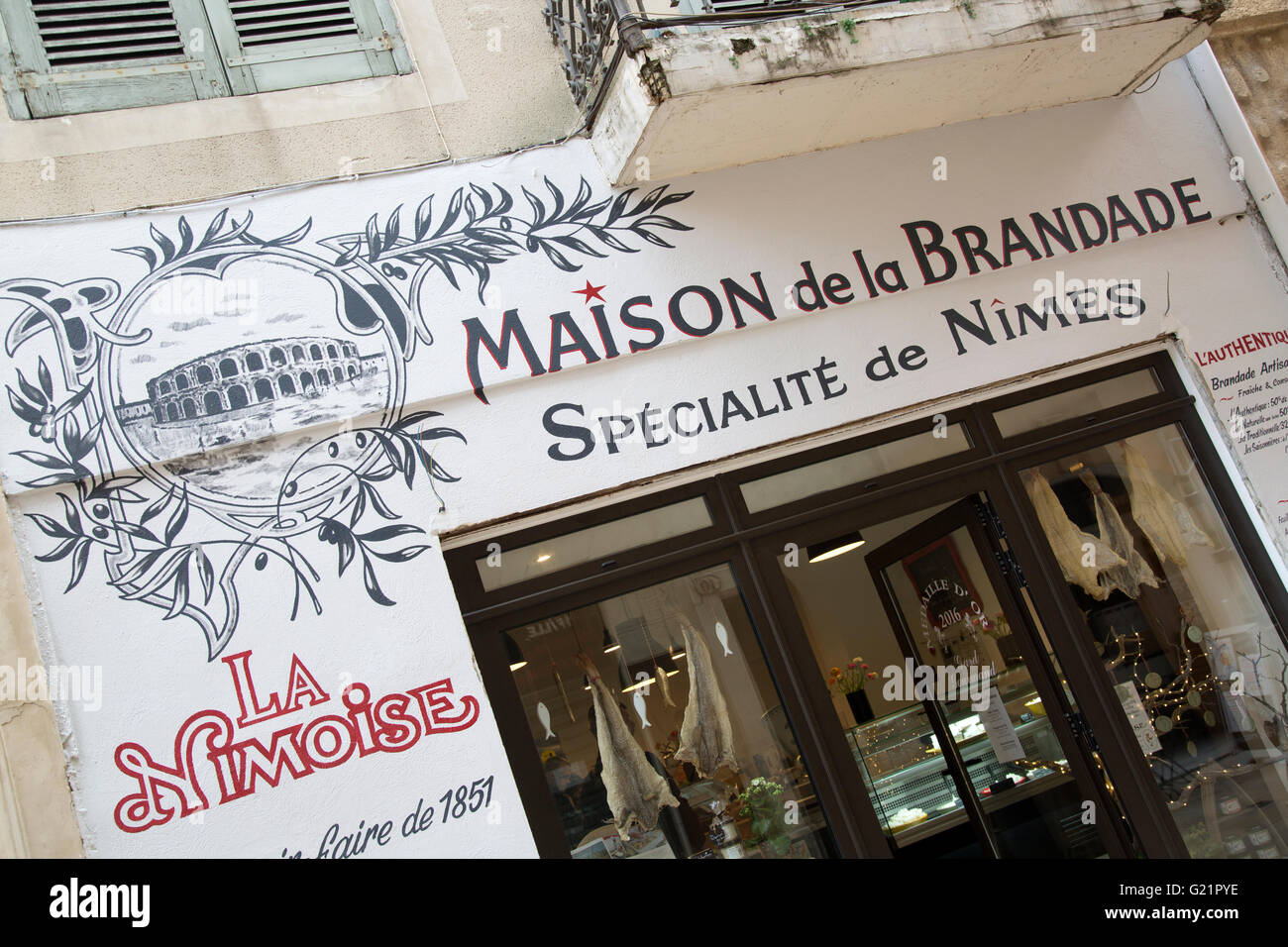 La Maison de la Brandade Shop, Nimes, Francia Foto Stock