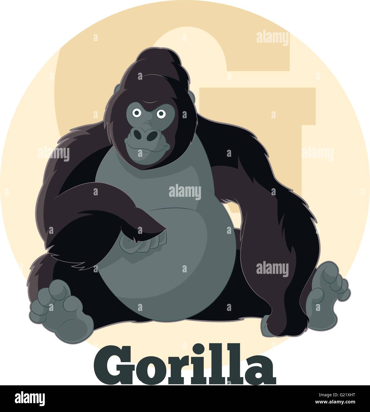 ABC Cartoon Gorilla2 Illustrazione Vettoriale