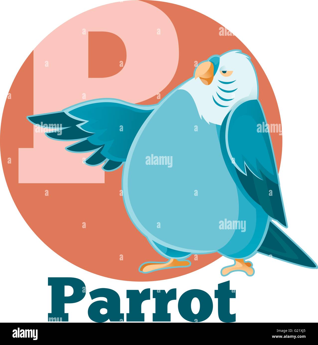 ABC Cartoon Parrot2 Illustrazione Vettoriale