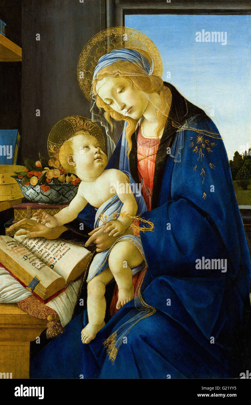 Sandro Botticelli - La Vergine e il bambino (Madonna del libro) - Museo Poldi Pezzoli Foto Stock
