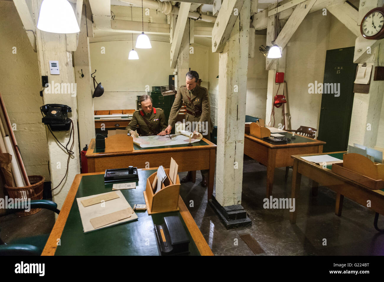 Il Cabinet War Rooms, Westminster, London Foto Stock