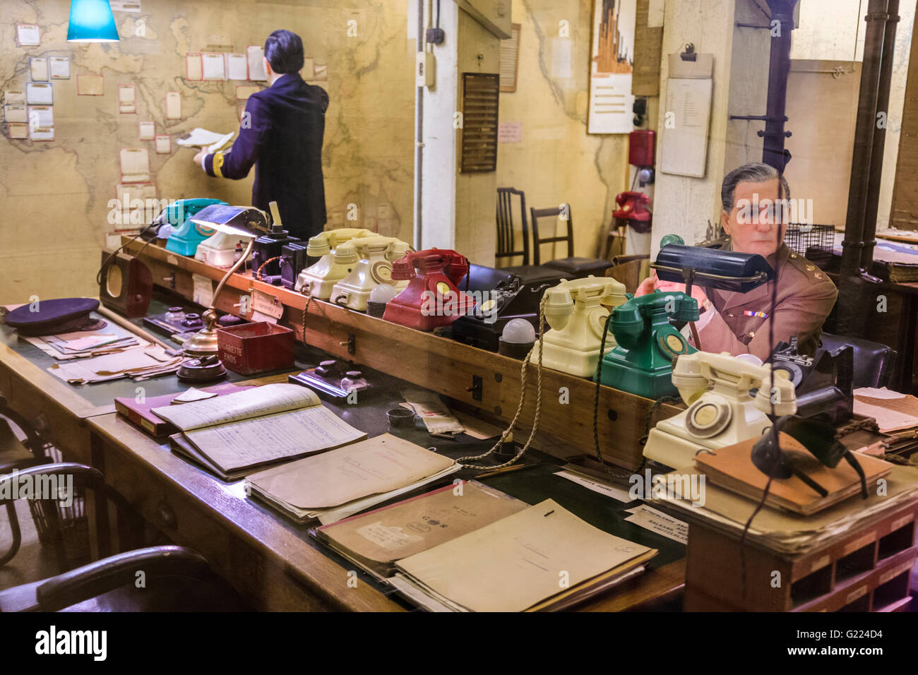 Il Cabinet War Rooms, Westminster, London Foto Stock