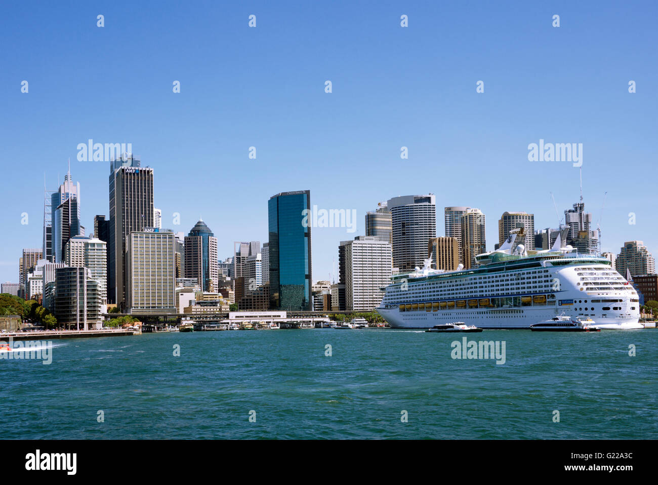 Il Circular Quay e la nave di crociera Sydney NSW Australia Foto Stock