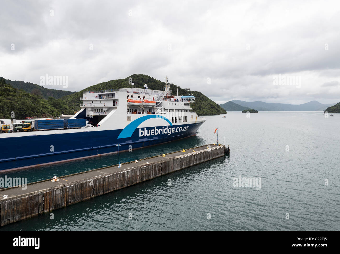 Passeggero Bluebridge traghetto per auto a Picton, Nuova Zelanda. Foto Stock