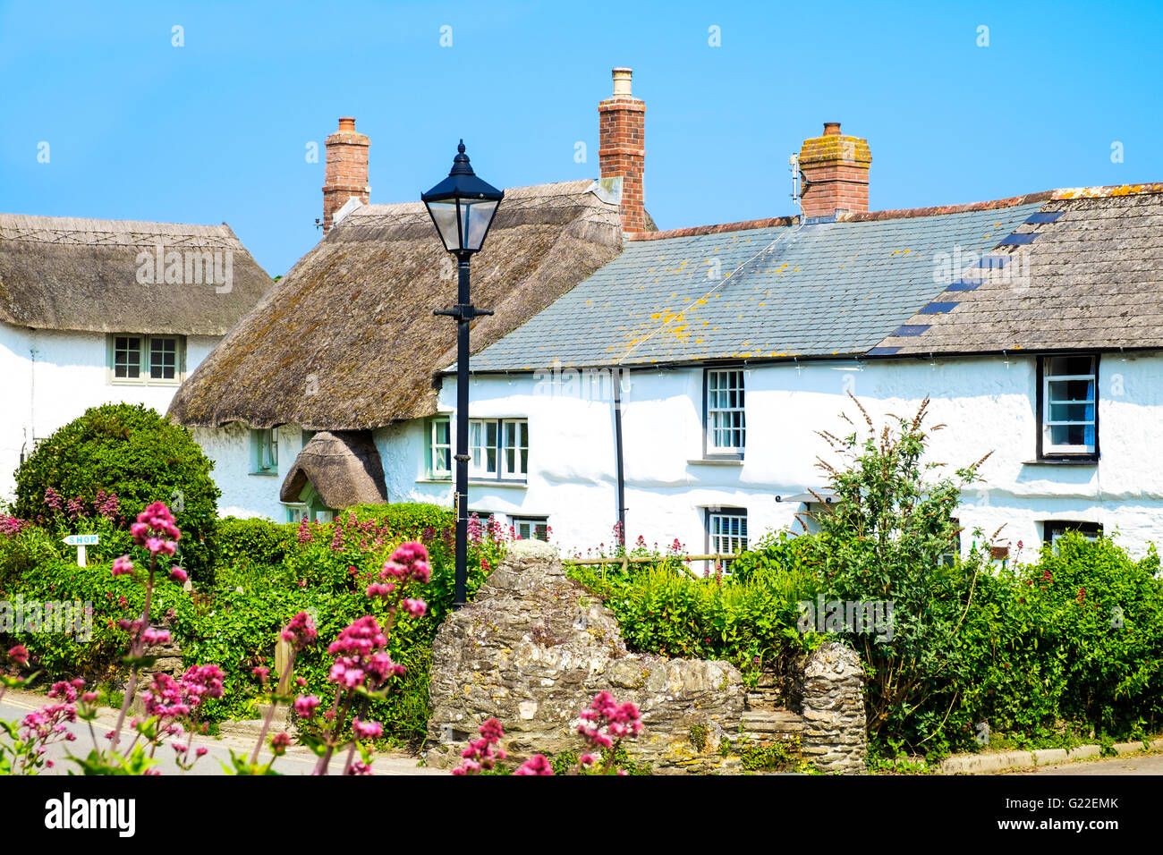 Il villaggio di Crantock in Cornovaglia, England, Regno Unito Foto Stock