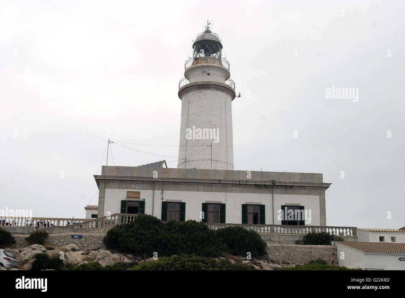 Una bella moody foto del faro di Cap de Formentor, Palma de Mallorca, Spagna, Mare, turismo, vacanze estate Foto Stock