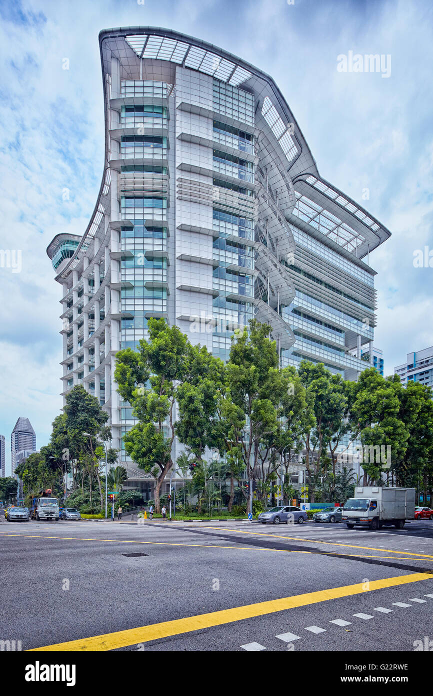 Lee Kong Chian biblioteca di riferimento noto anche come l'edificio della Biblioteca Nazionale su Victoria Street, Singapore. Foto Stock