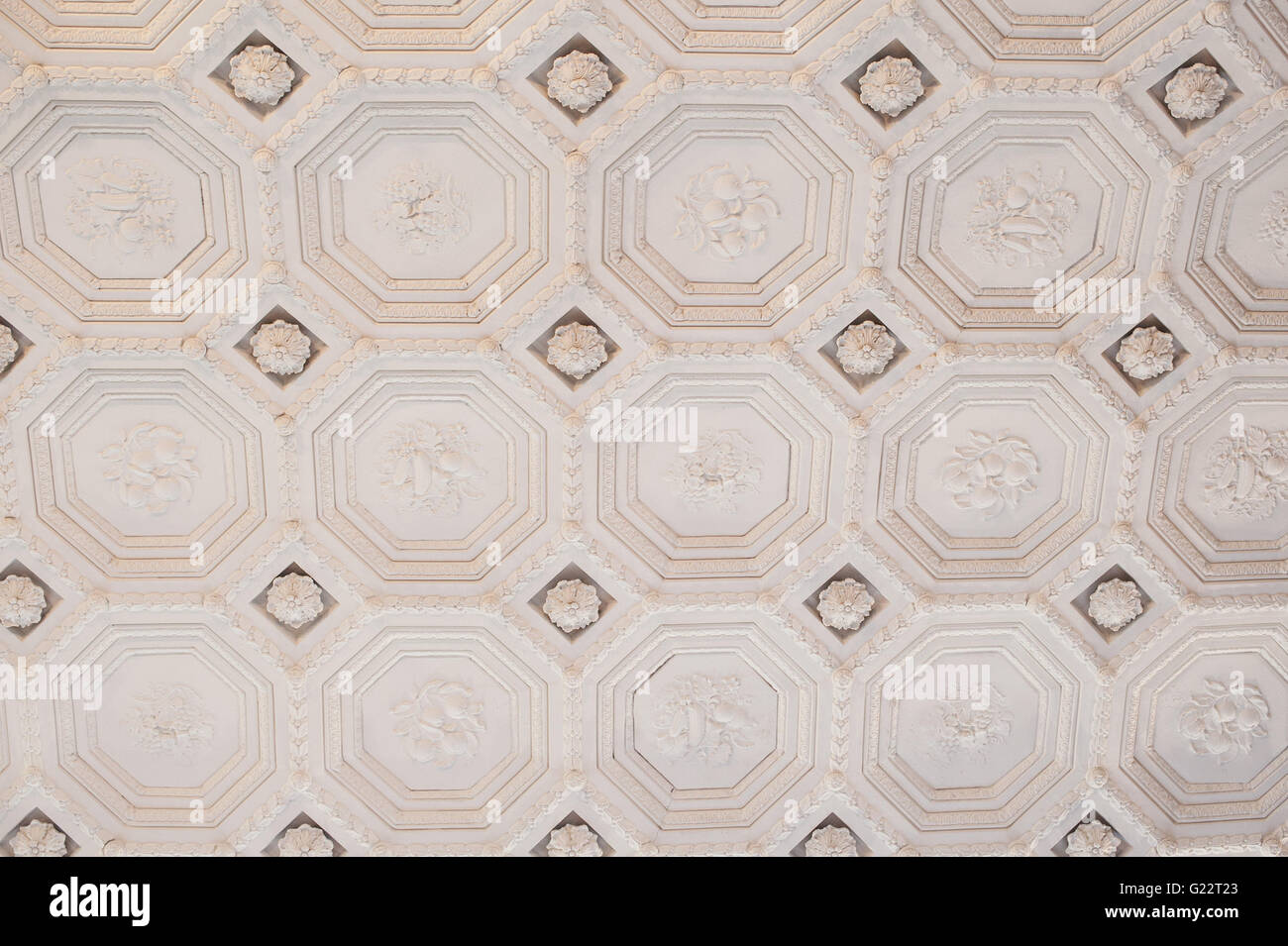 Vintage texture architettonico del soffitto in stile classico Foto Stock