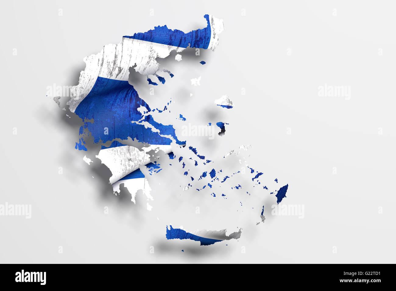 3D rendering della mappa di Grecia e bandiera. Foto Stock