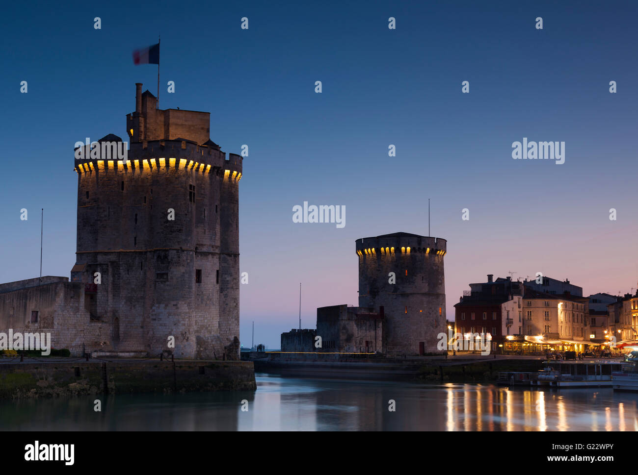 San Nicola e La chaine torri, La Rochelle Charente Maritime, Francia Foto Stock