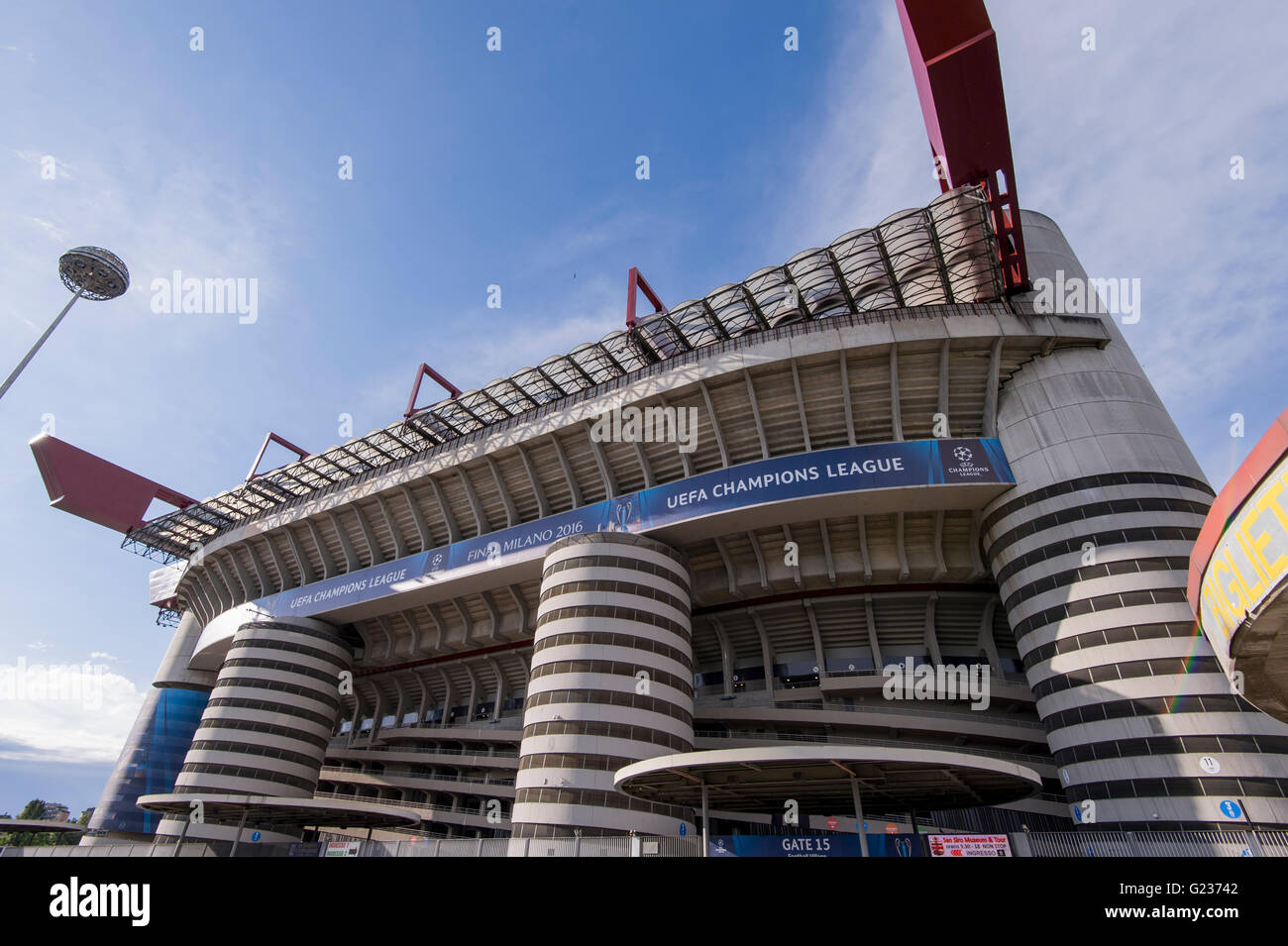 Milano, Italia. 23 maggio 2016: Giuseppe Meazza (noto anche come San Siro) ospiterà la finale di Champions League tra il Real Madrid Cub de Futbol Club e Atletico de Madrid Foto Stock