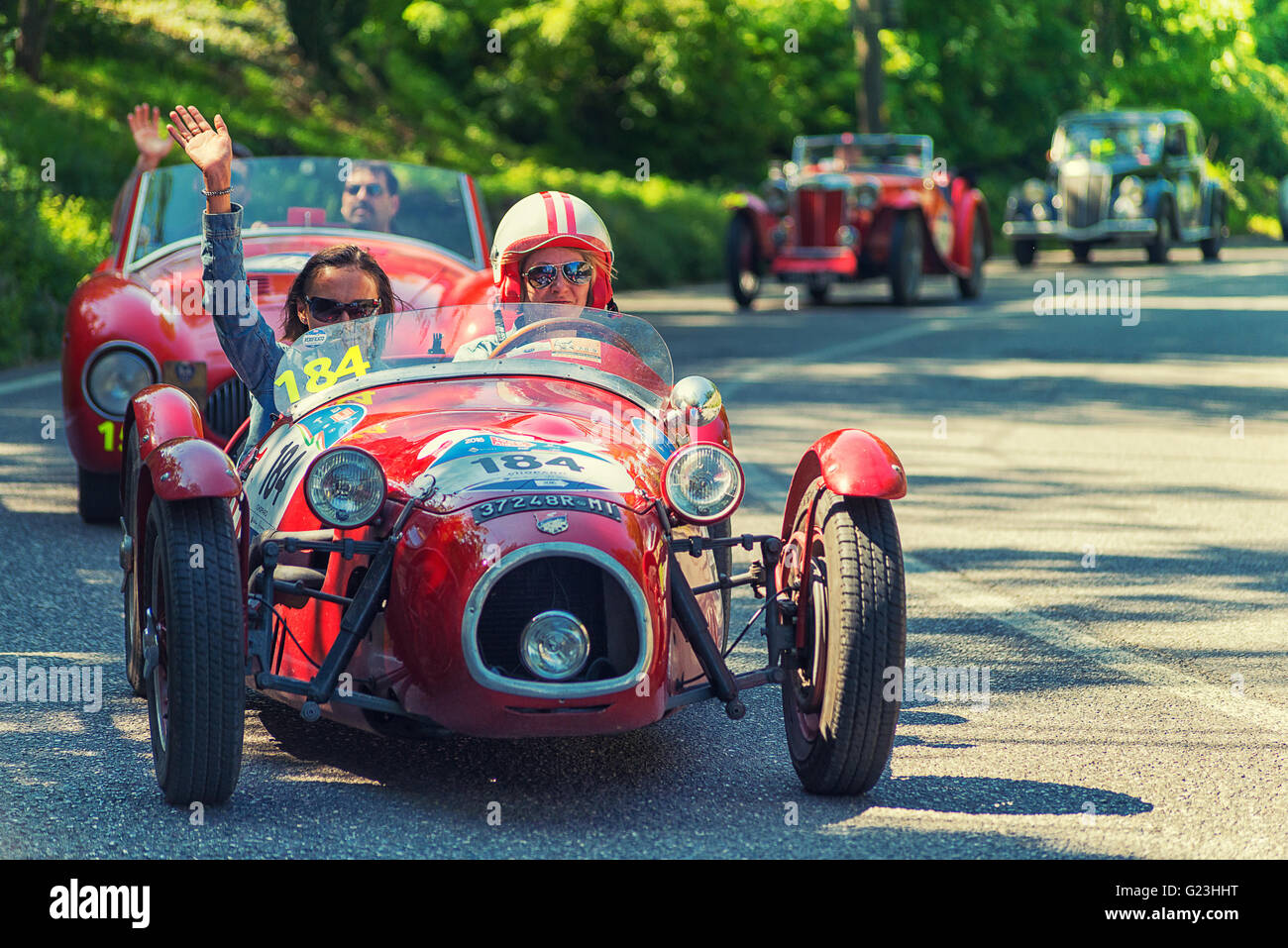 Fiat Giannini Siluro nella Mille Miglia Storica 2016 vintage cars race Foto Stock