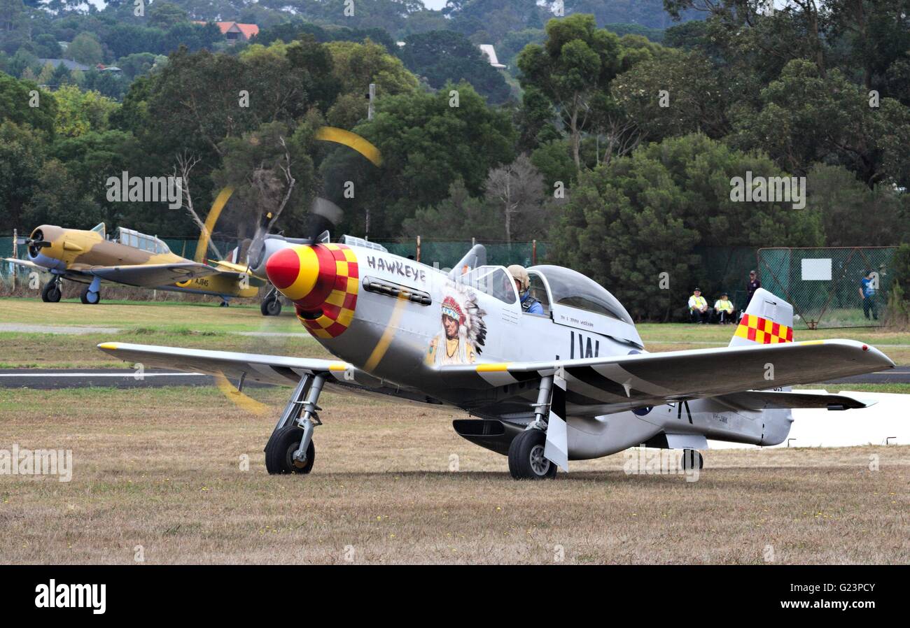 Stewart S-51D Mustang 70% scala piano replica a airshow Tyabb, Australia, 2016. Foto Stock