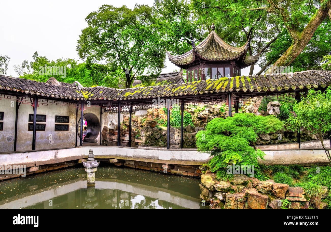 Amministratore di umile's Garden, il più grande giardino di Suzhou Foto Stock