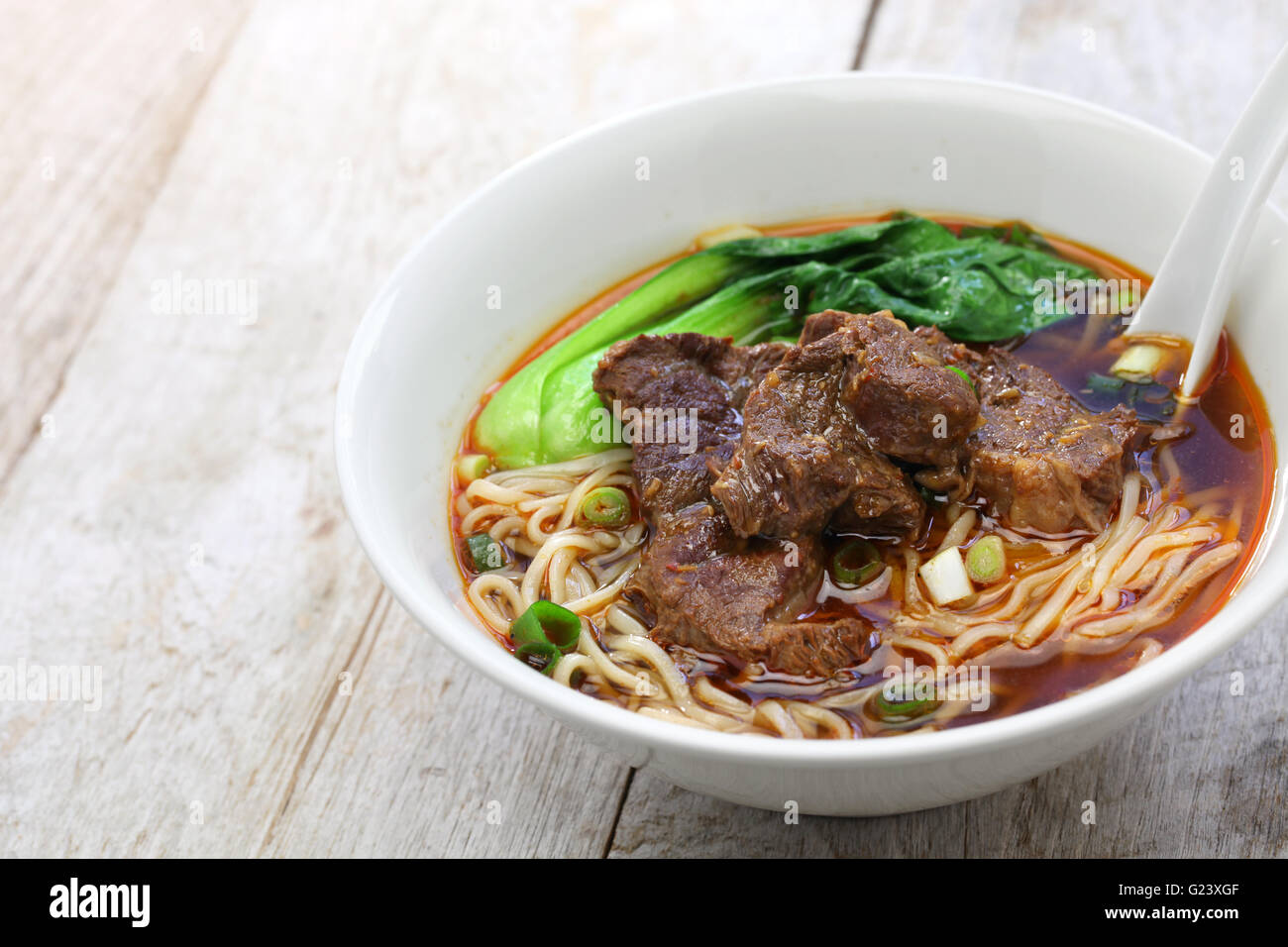 Carni bovine la zuppa di noodle cinesi cucina taiwanese Foto Stock