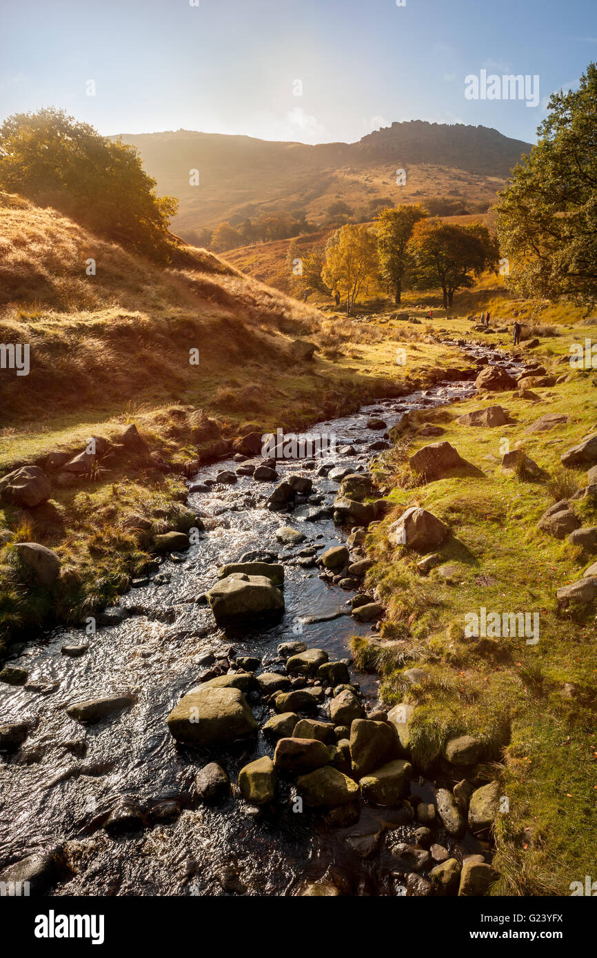 Flussi all'interno del Peak District,Inghilterra Foto Stock