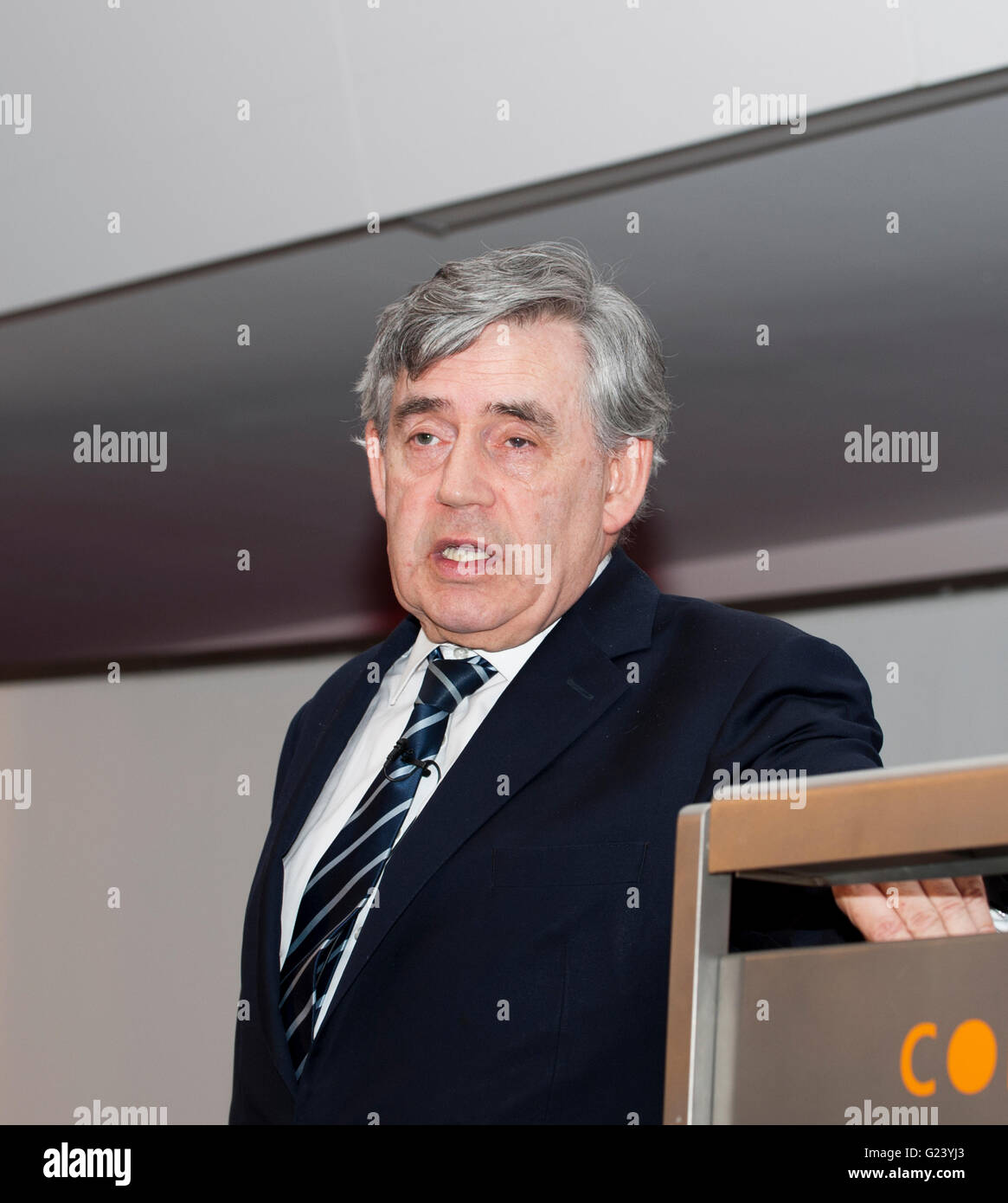 Gordon Brown, manodopera ex primo ministro, dà un discorso sul referendum UE a Fabian Society conferenza estiva 21 maggio 2016. Foto Stock