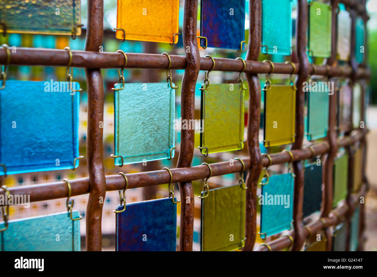 Vetro colorato arte in Santa Fe, New Mexico Foto Stock