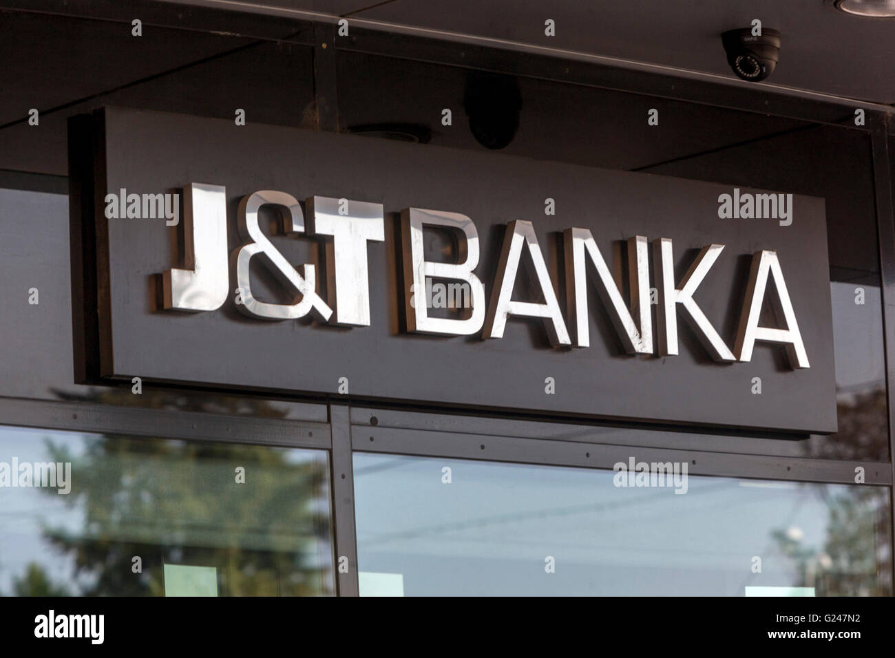 J&T Bank segno, Slovacchia, Europa Foto Stock