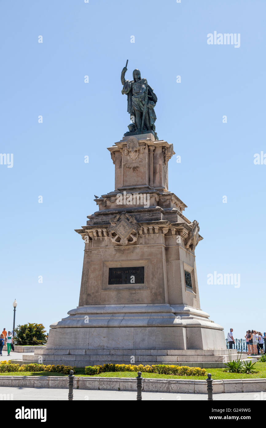 Statua di Roger de Llúria sulla Rambla Nova in Tarragona Catalogna Foto Stock