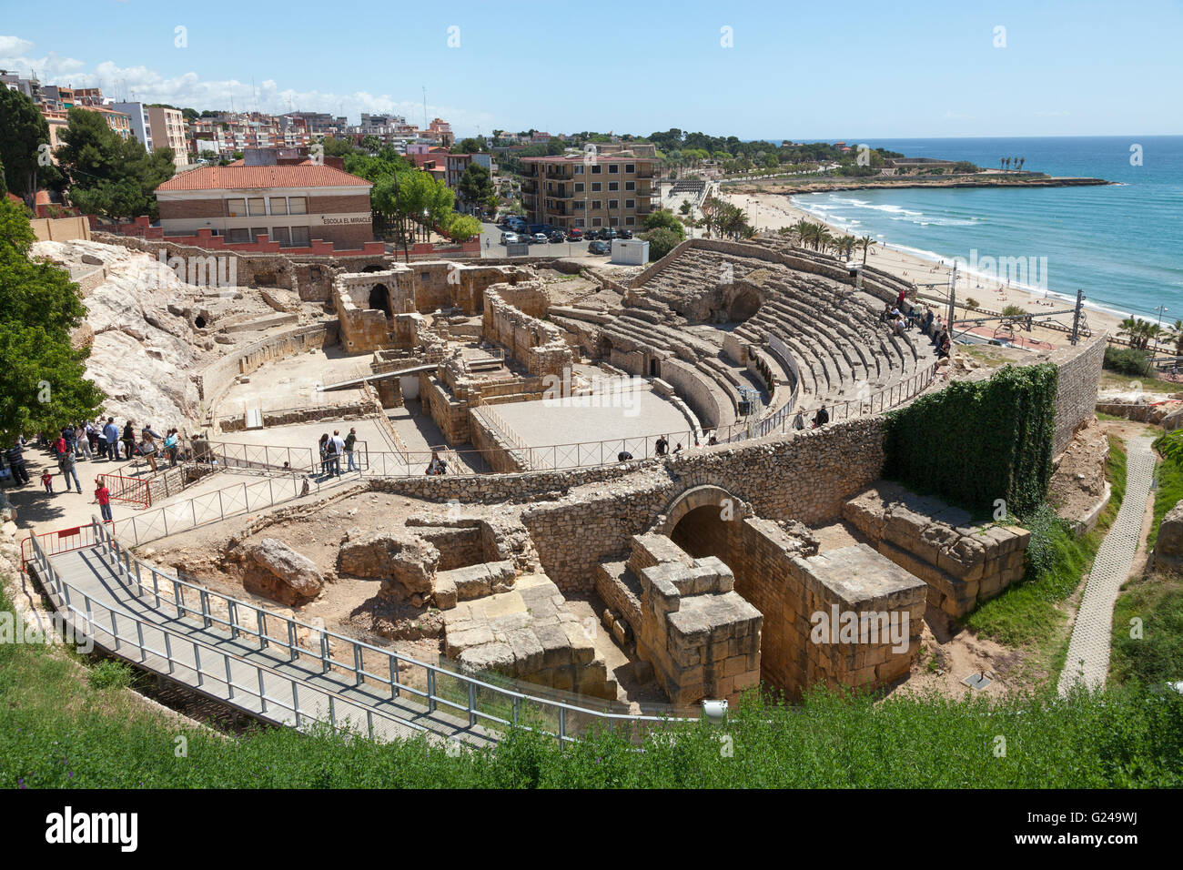 Anfiteatro romano, Tarragona Catalogna Foto Stock