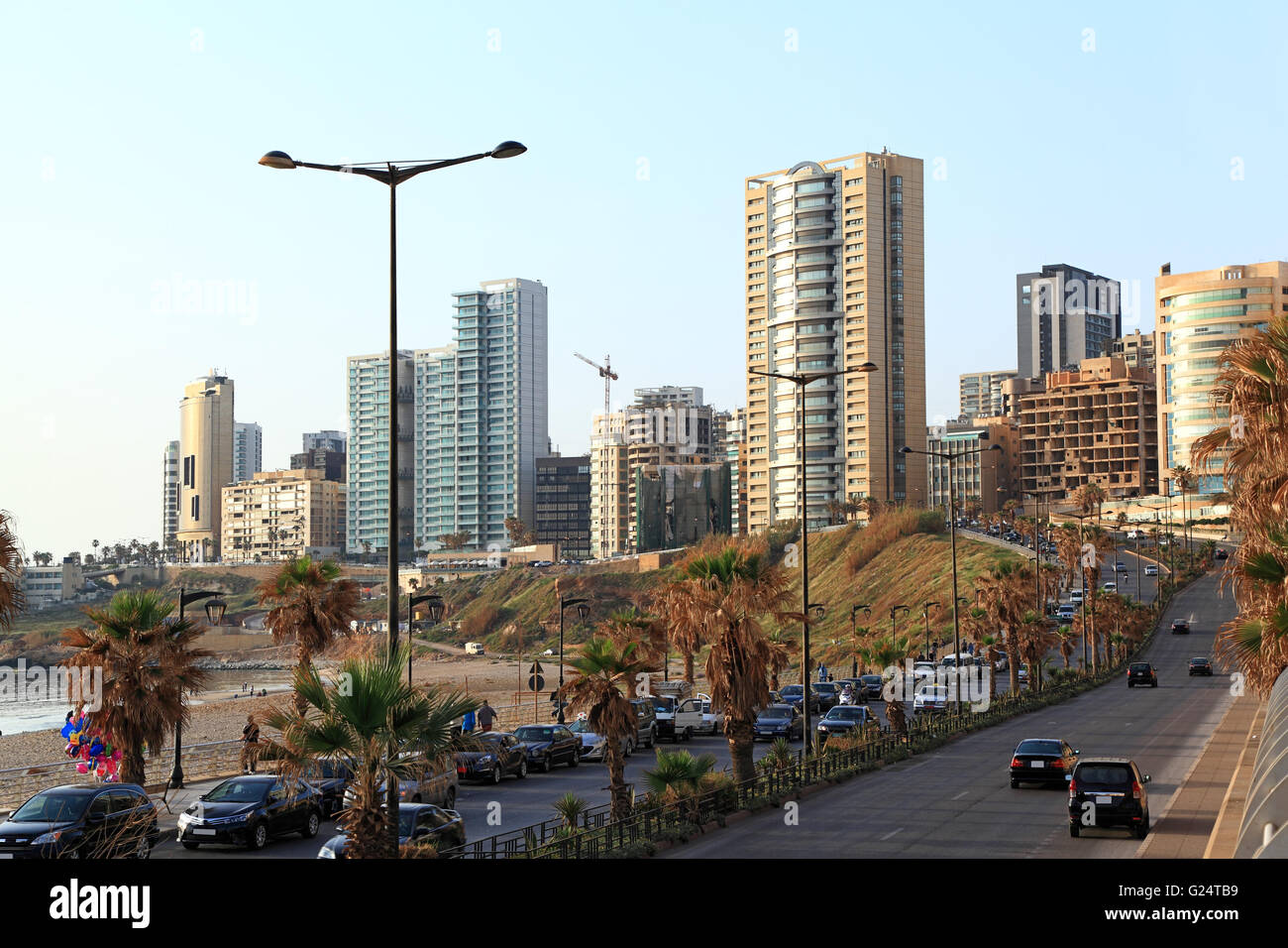 Beirut, Ramlet al Baida Beach Foto Stock