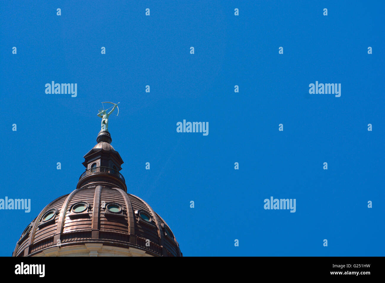 Kansas State Capitol Building e cupola statua Foto Stock