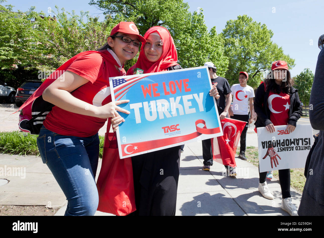 Turkish-Americans partecipare a "La pace e la solidarietà a piedi' - Washington DC, Stati Uniti d'America Foto Stock