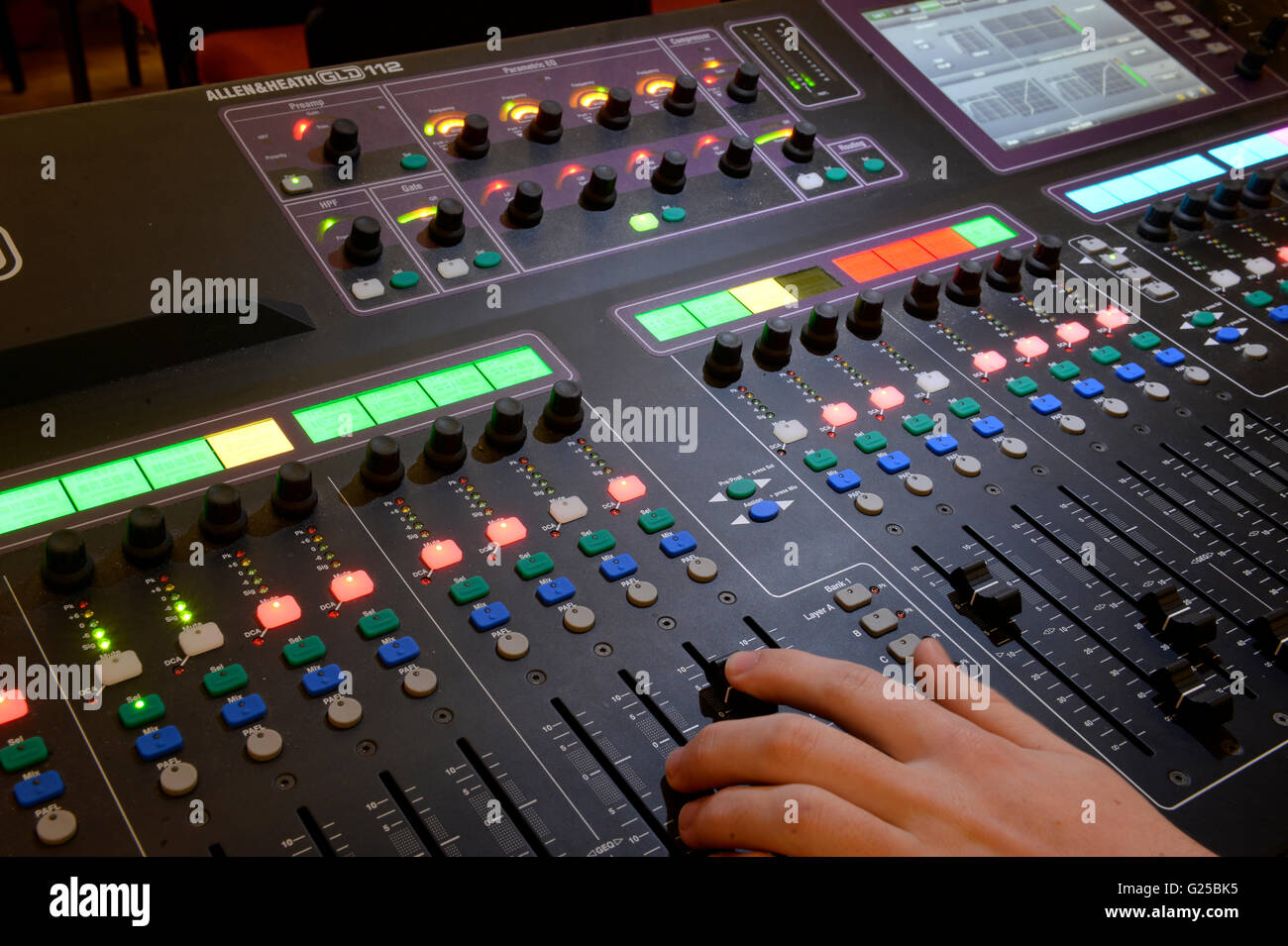 Allen e Heath GLD 112 Sound desk. Foto Stock