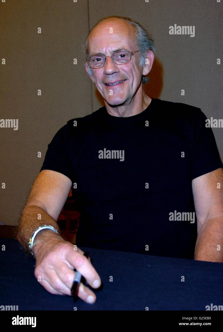 Christopher lloyd a Londra film e fumetti con a Earls Court di Londra Foto Stock