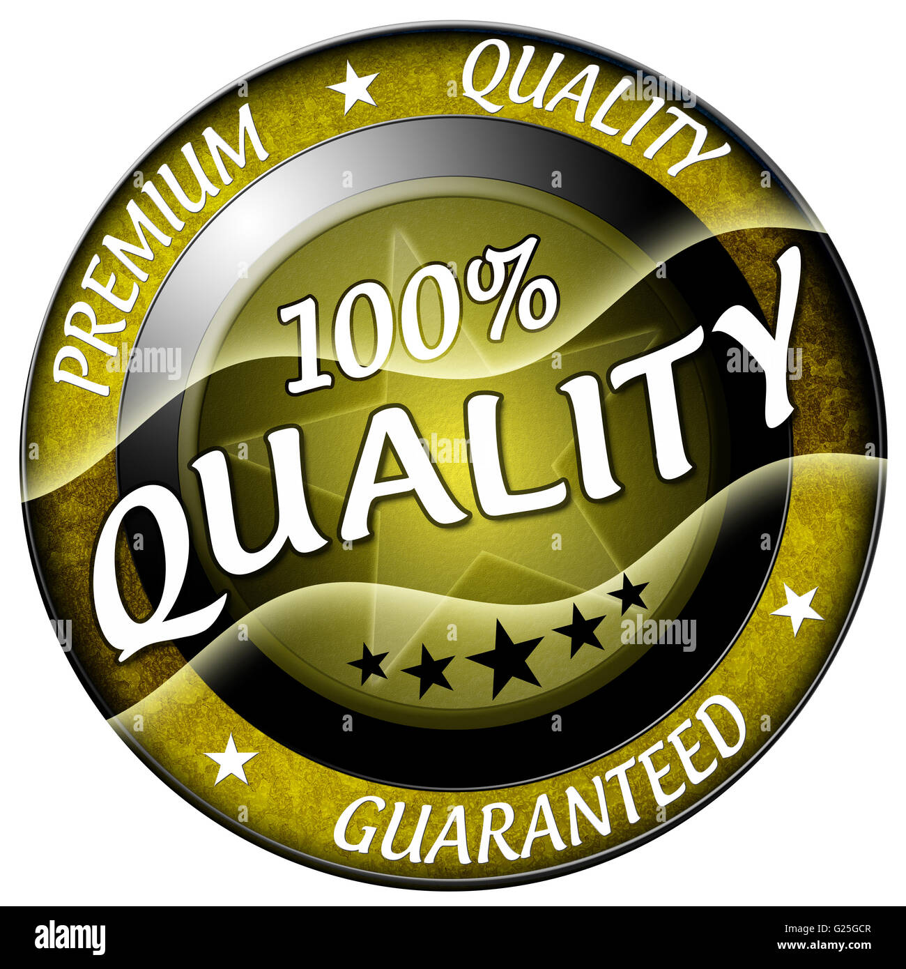 100 Icona di qualità golden isolato Foto Stock