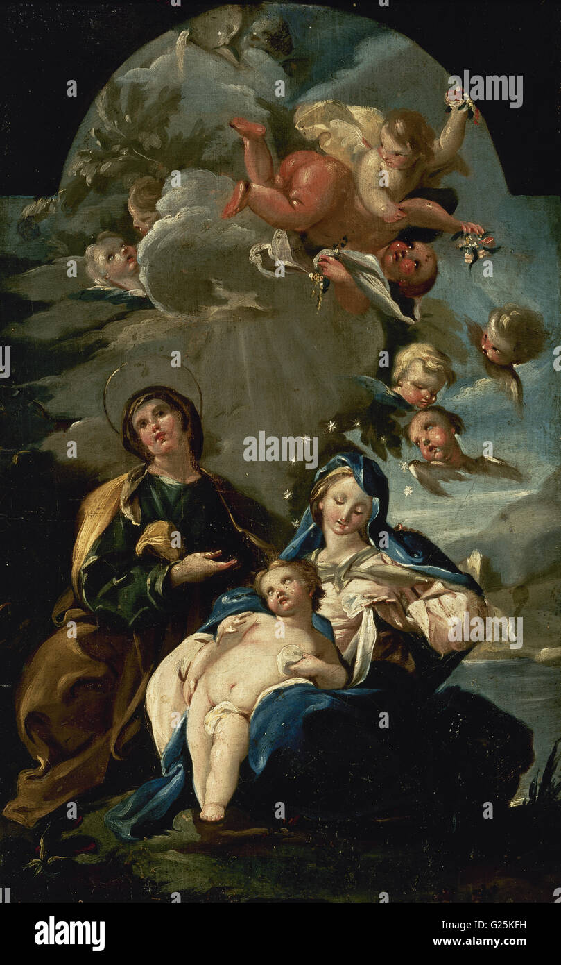 Juan Ramirez de Arellano (1730-1782). Saint Anne, la Vergine e il Bambino Gesù, 1760-1770. Pittore spagnolo. Il Museo del Prado. Madrid. Spagna. Foto Stock