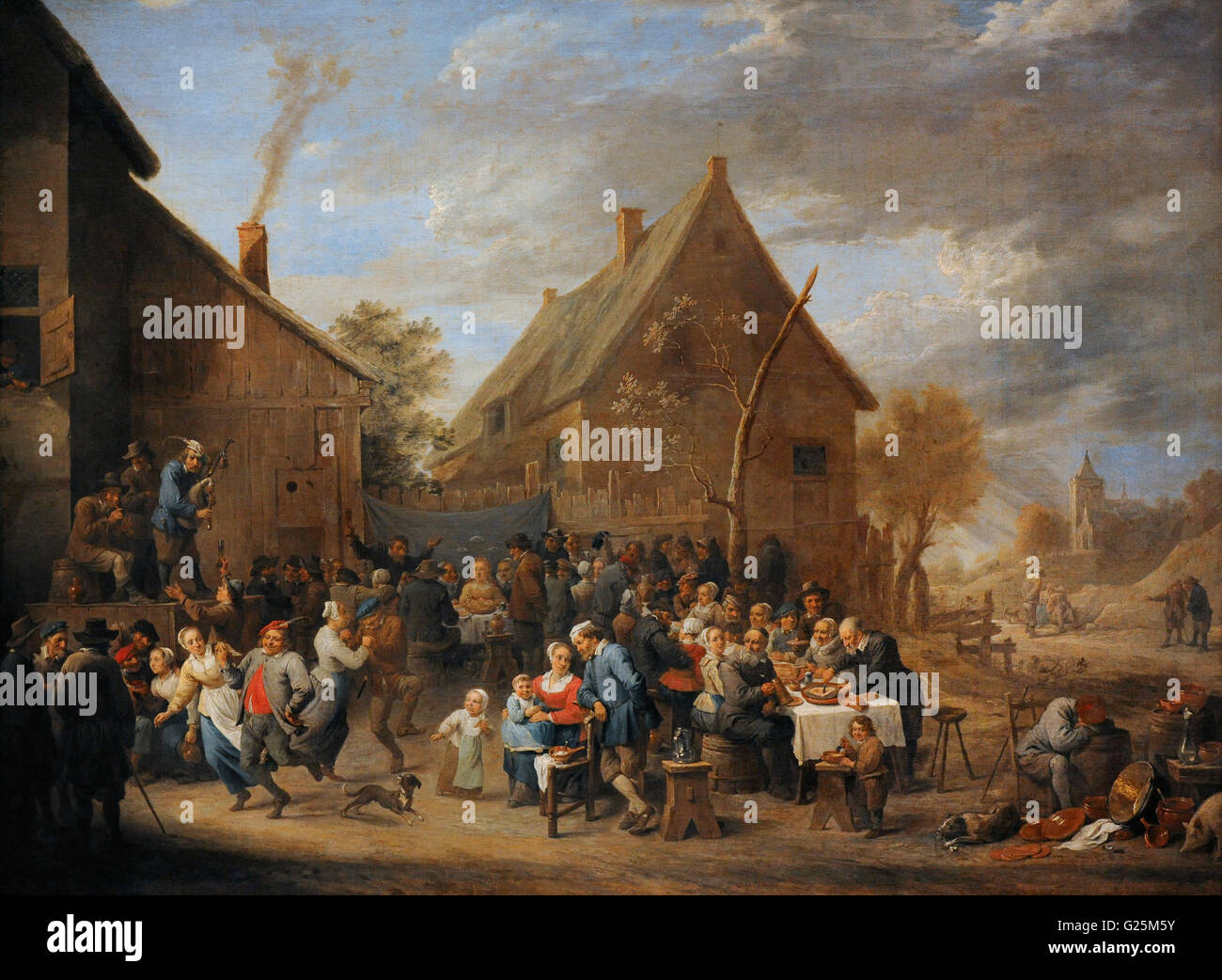 David Teniers il Giovane (1610-1690). Pittore barocco. Villaggio di nozze, 1650. Olio su tela. Lo stato Museo Hermitage. San Pietroburgo. La Russia. Foto Stock