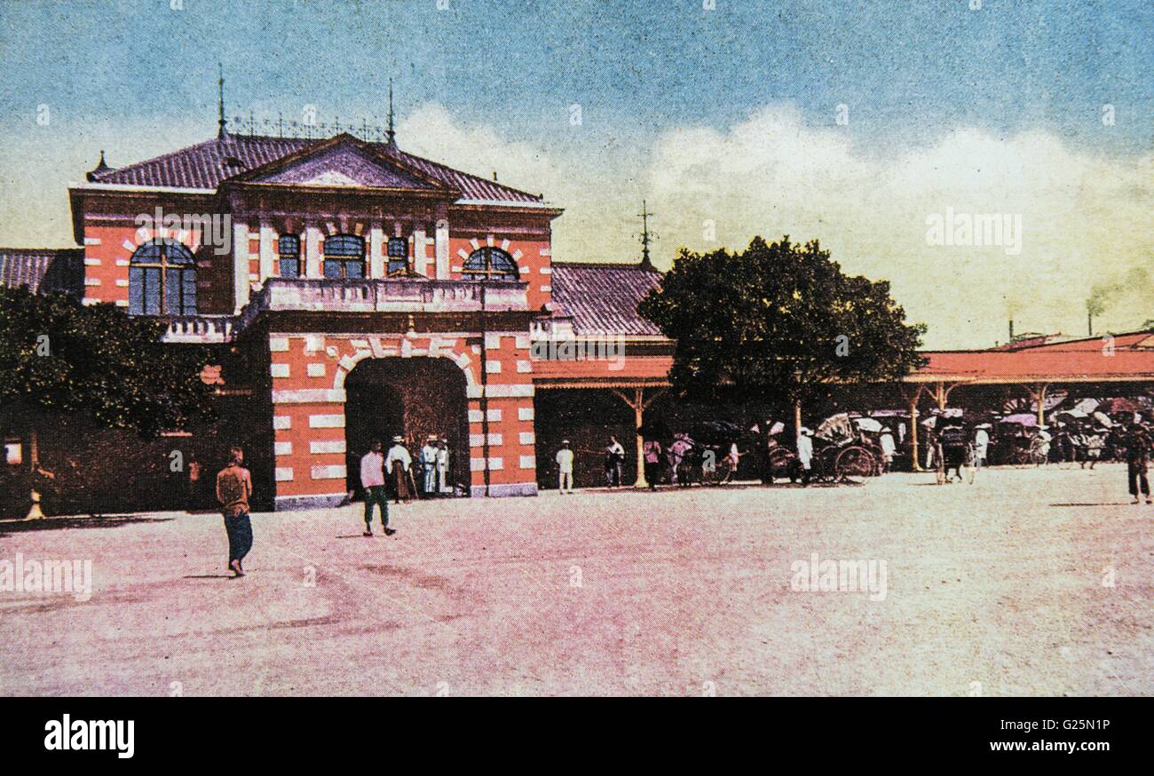 La stazione di Taipei, Taipei, Taiwan. c 1921. Foto Stock