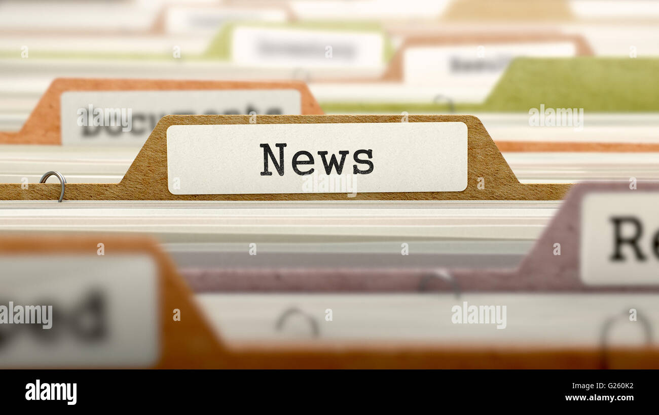 Cartella in catalogo contrassegnato come News. Foto Stock