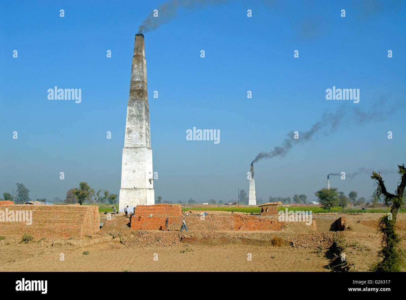 Industria del laterizio, India Foto Stock