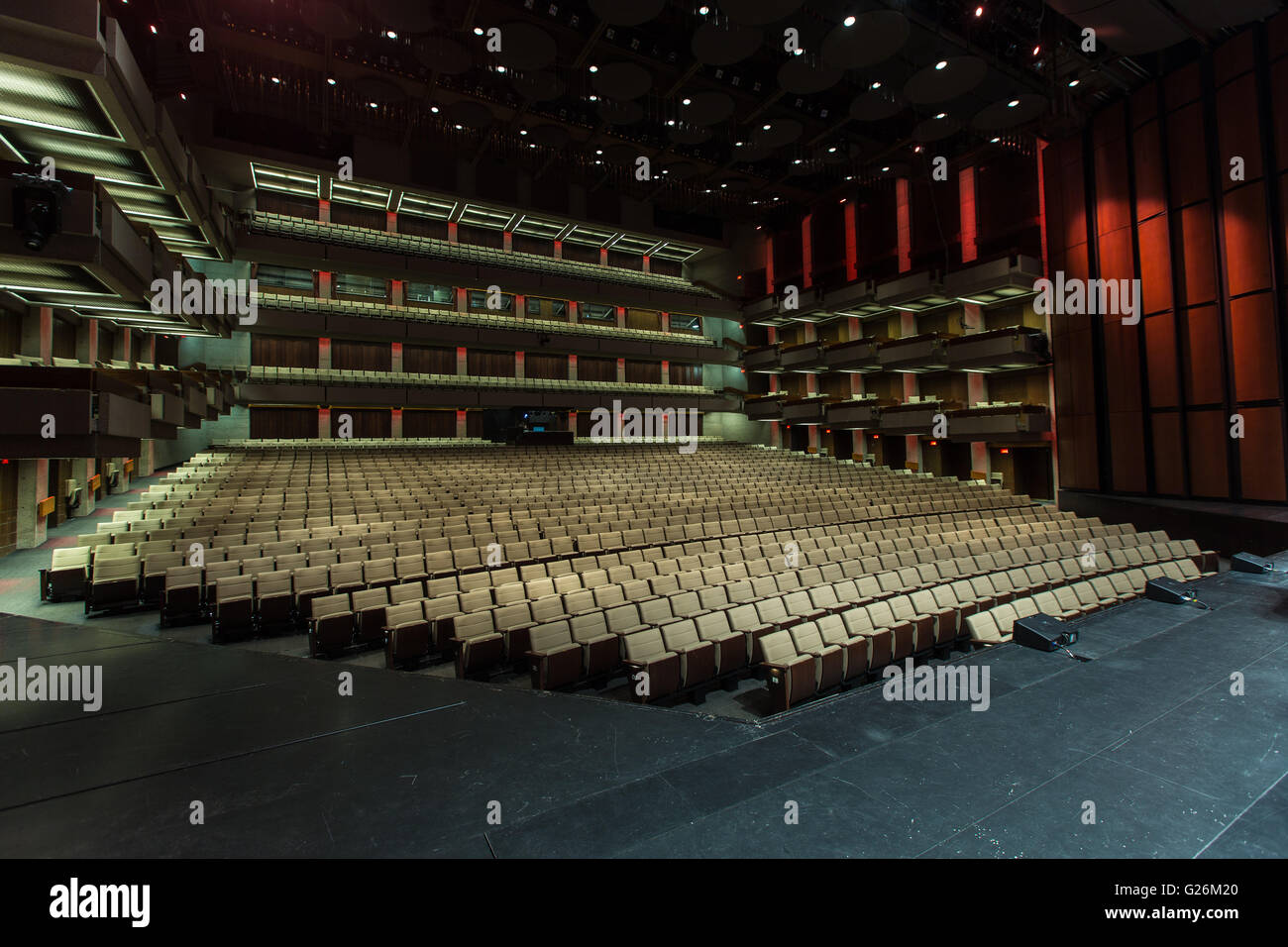 Salle Louis-Frechette Hall è raffigurato nel Grand Theatre de Quebec arts complex in Quebec City, Aprile 6, 2016. Grand Theatre Foto Stock