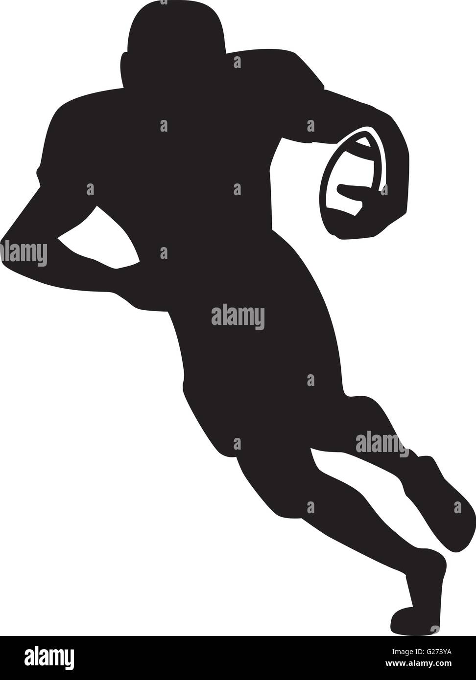 Silhouette di calcio running back Illustrazione Vettoriale