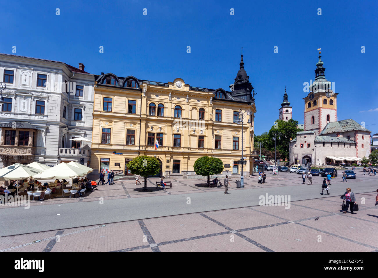 Piazza principale di Banska Bystrica, Slovacchia, Europa Foto Stock