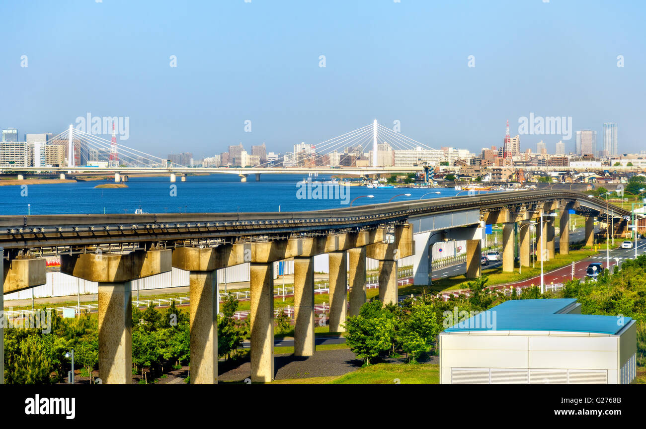Tokyo linea monorotaia a Haneda International Airport Foto Stock