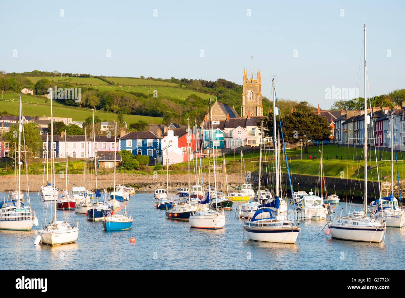 Aberaeron Harbour, Wales, Regno Unito. Foto Stock