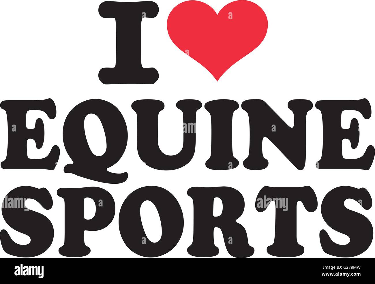 Io amo gli sport ippici Illustrazione Vettoriale