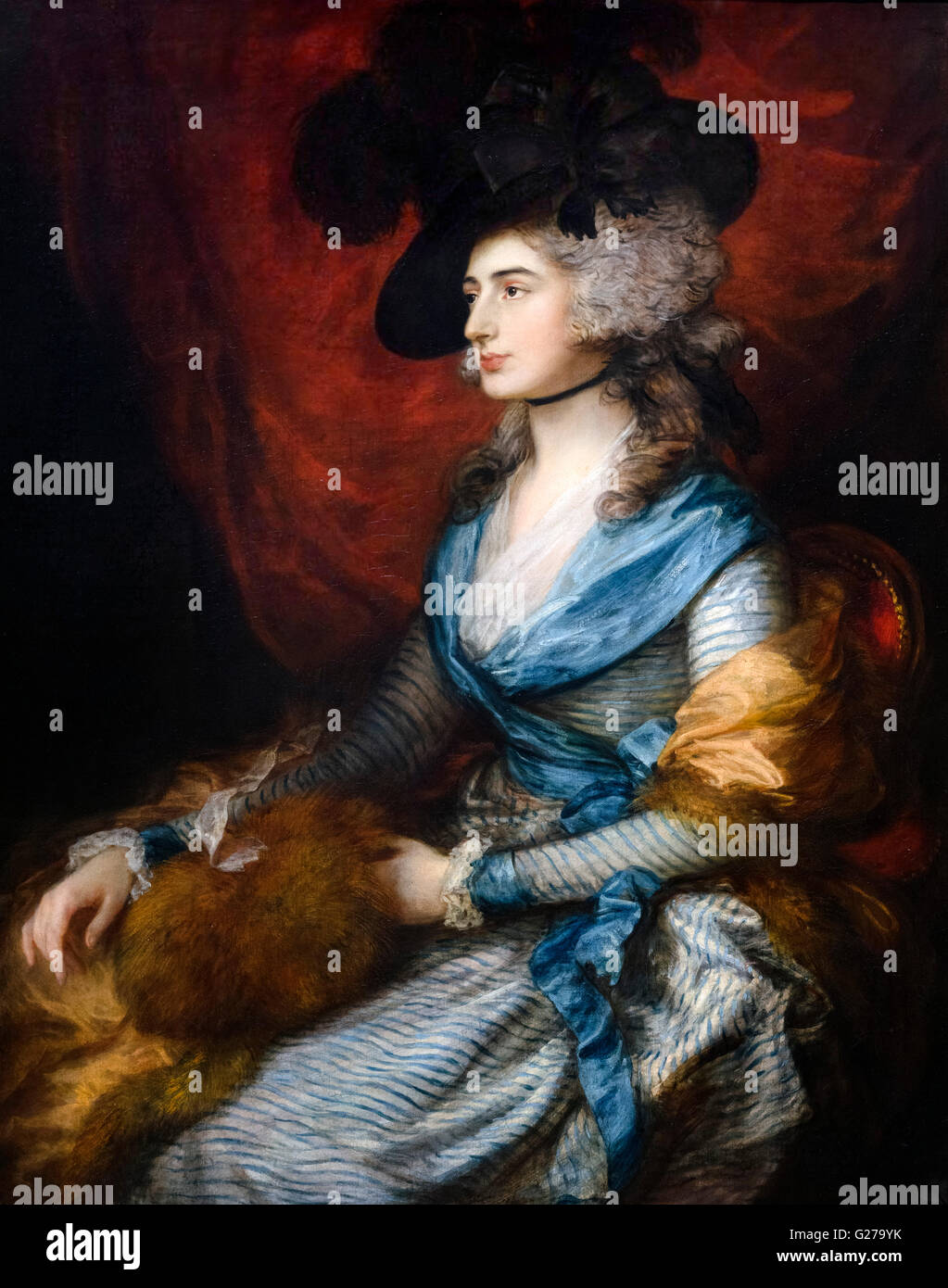 Sarah Siddons, ritratto del famoso 18thC attrice Shakesperiana di Thomas Gainsborough, olio su tela, 1785. Foto Stock